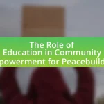 The Role of Education in Community Empowerment for Peacebuilding