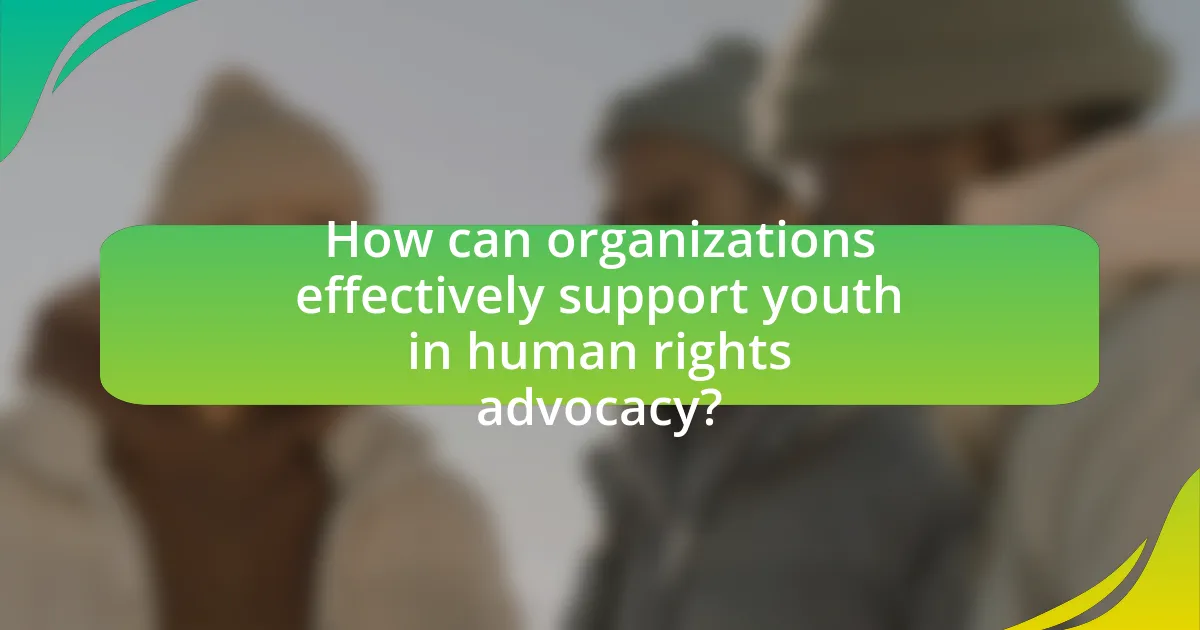 How can organizations effectively support youth in human rights advocacy?