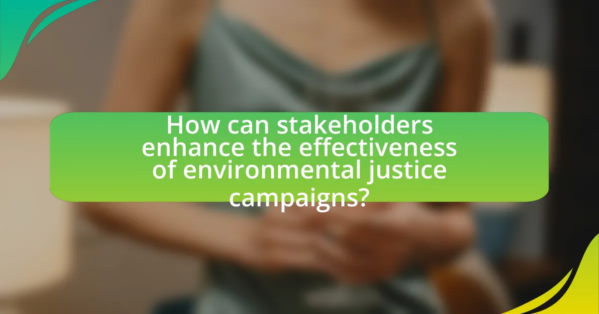 How can stakeholders enhance the effectiveness of environmental justice campaigns?