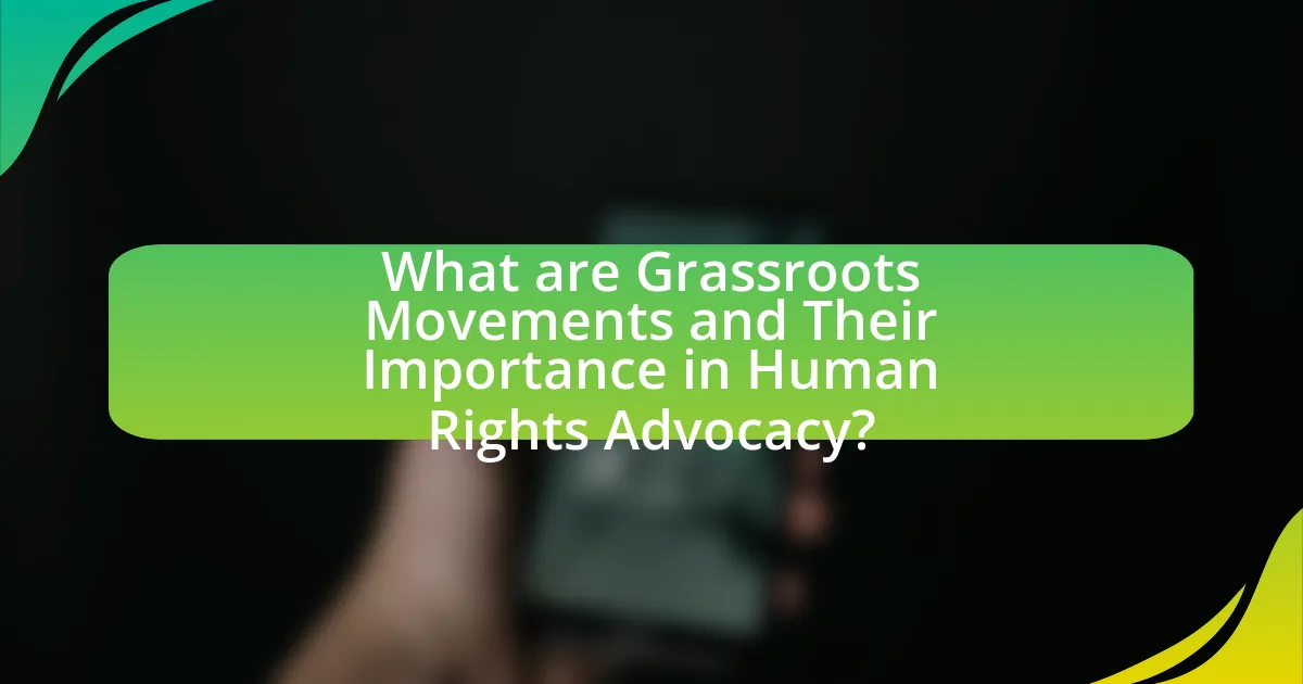 What are Grassroots Movements and Their Importance in Human Rights Advocacy?
