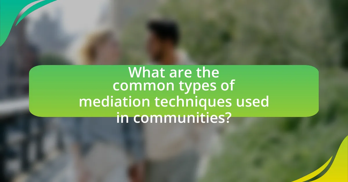What are the common types of mediation techniques used in communities?