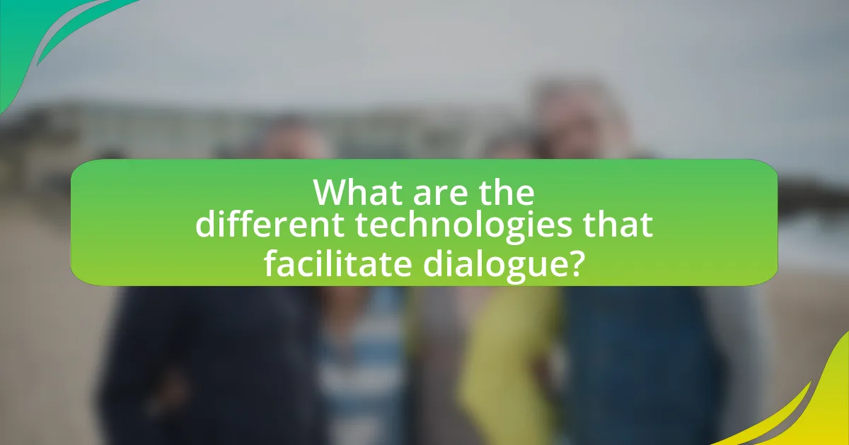What are the different technologies that facilitate dialogue?