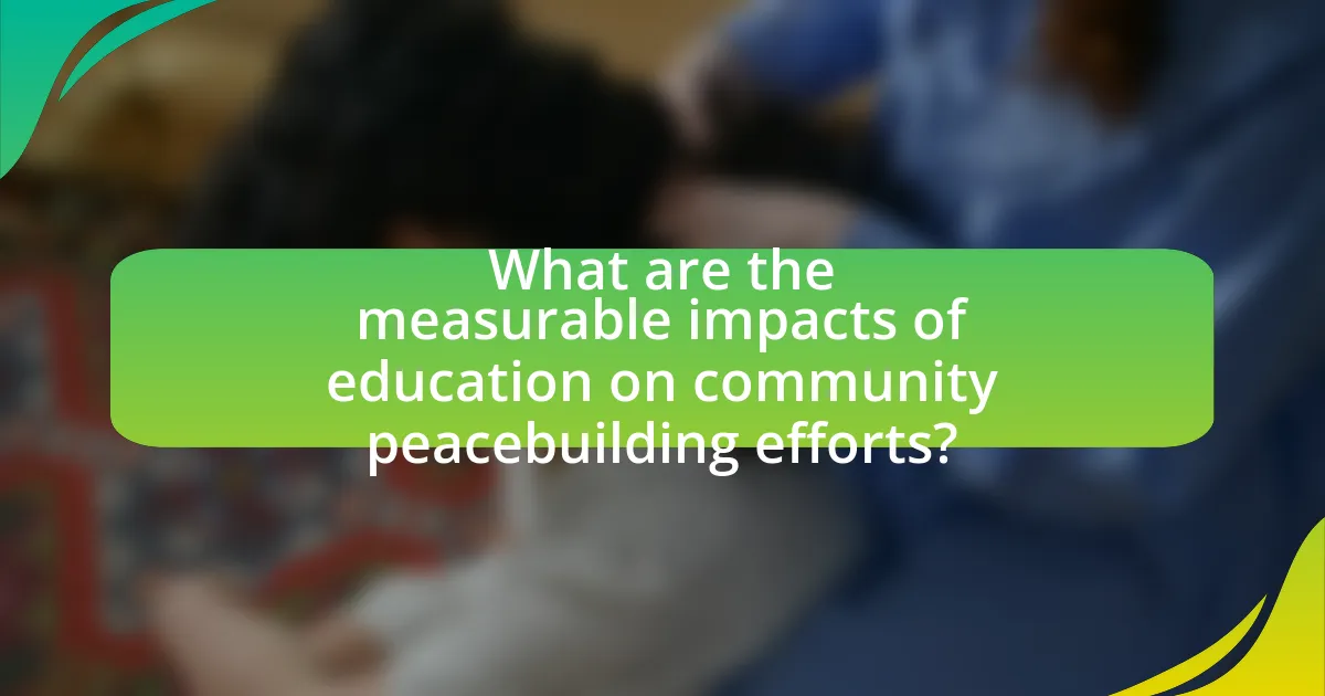 What are the measurable impacts of education on community peacebuilding efforts?