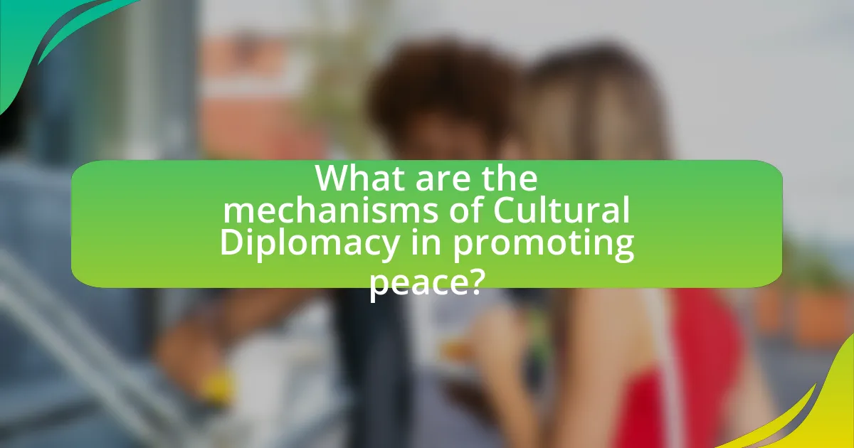 What are the mechanisms of Cultural Diplomacy in promoting peace?