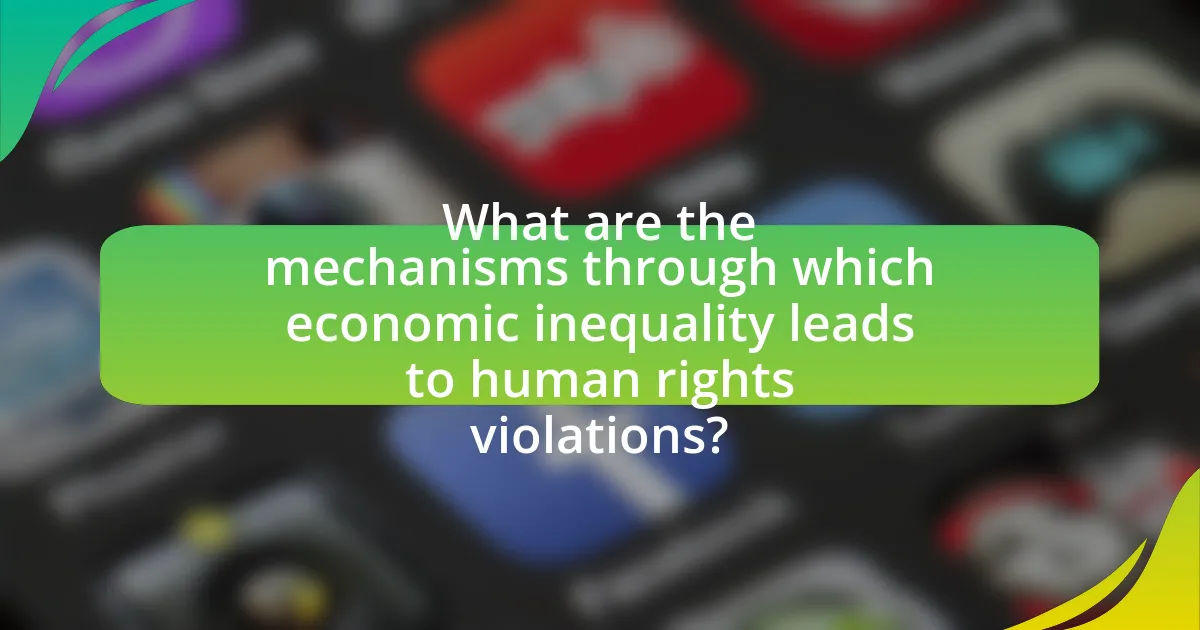 What are the mechanisms through which economic inequality leads to human rights violations?