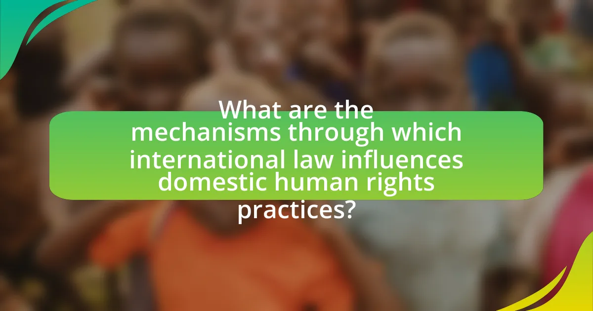 What are the mechanisms through which international law influences domestic human rights practices?