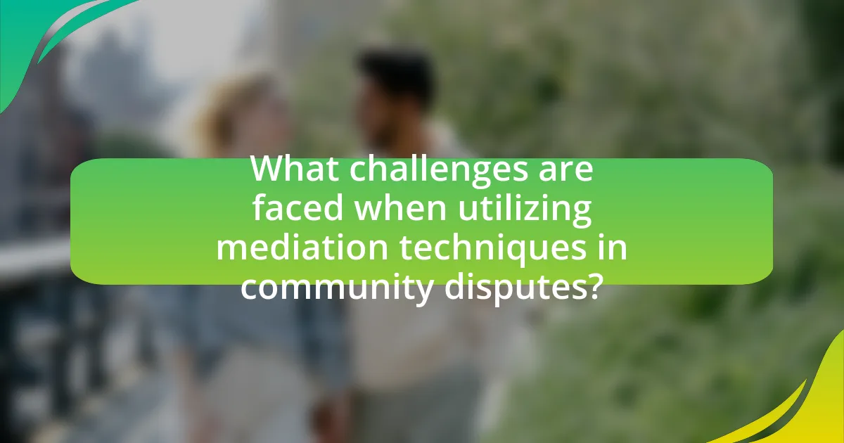 What challenges are faced when utilizing mediation techniques in community disputes?