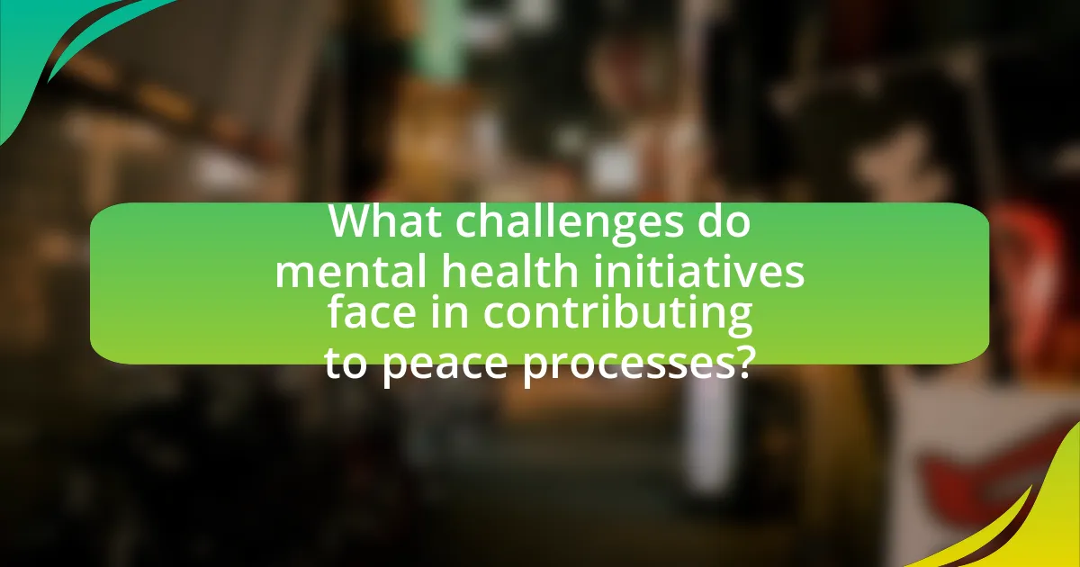What challenges do mental health initiatives face in contributing to peace processes?
