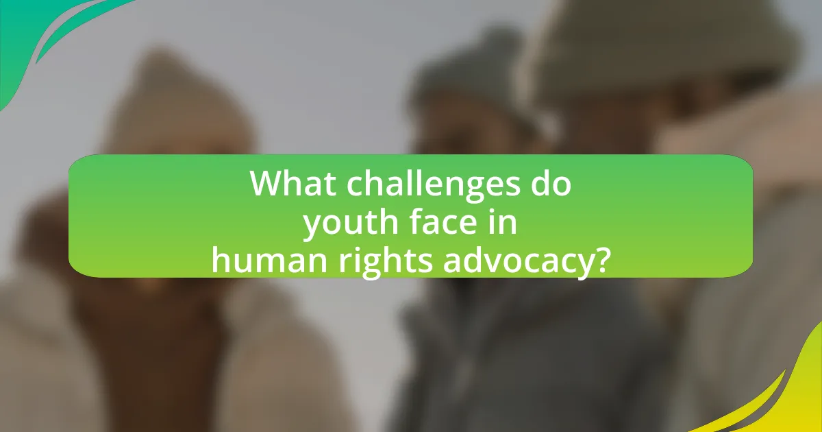 What challenges do youth face in human rights advocacy?