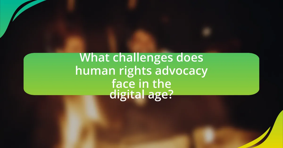 What challenges does human rights advocacy face in the digital age?