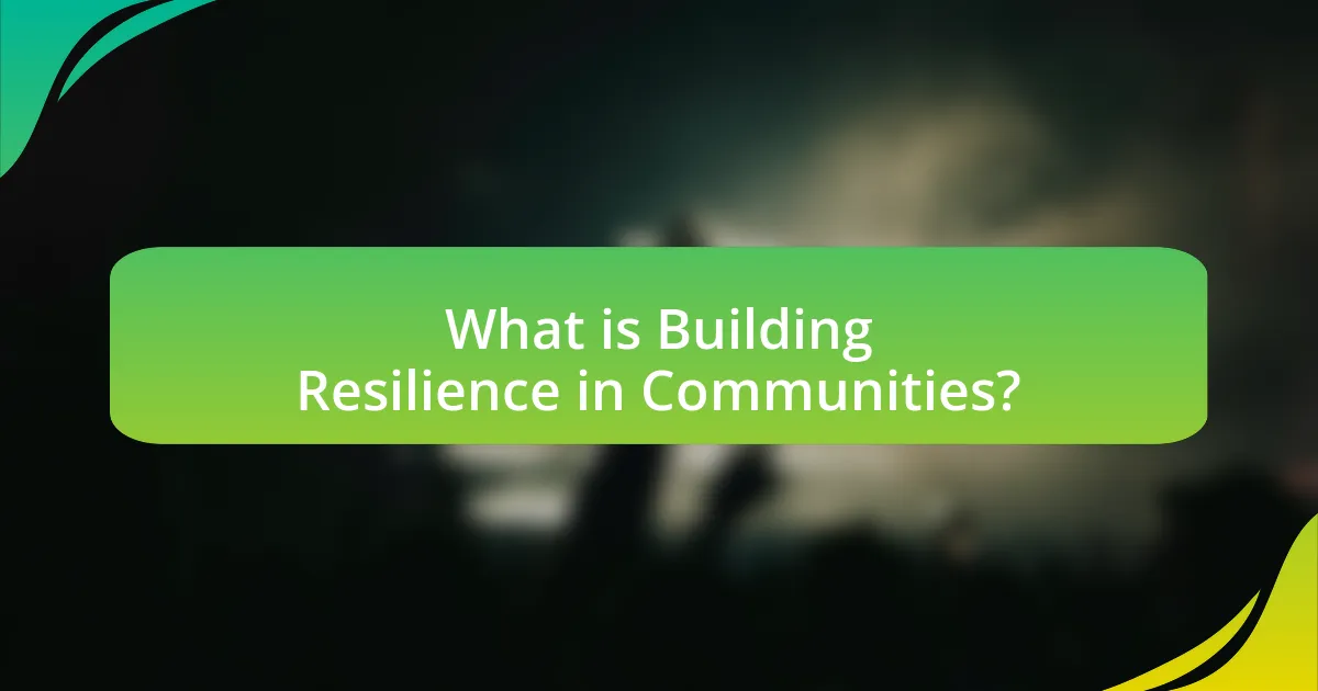 What is Building Resilience in Communities?