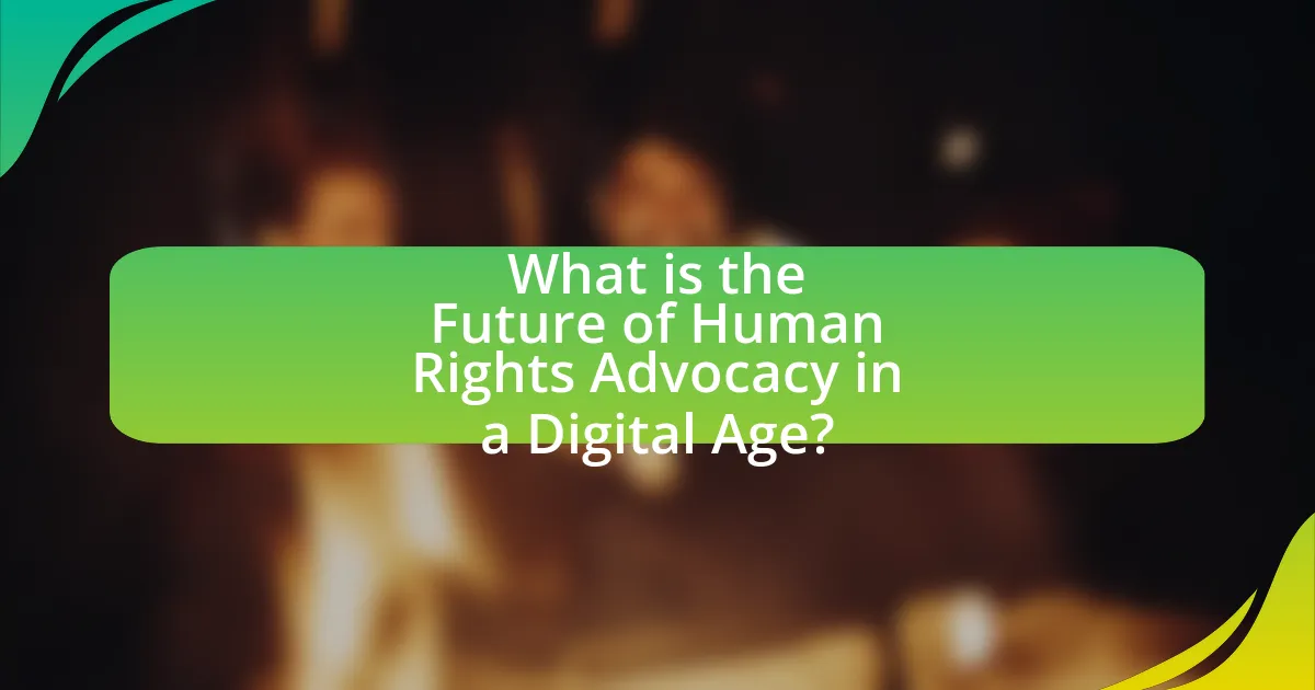 What is the Future of Human Rights Advocacy in a Digital Age?
