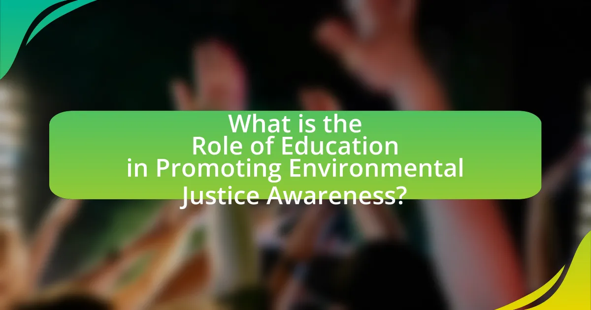 What is the Role of Education in Promoting Environmental Justice Awareness?